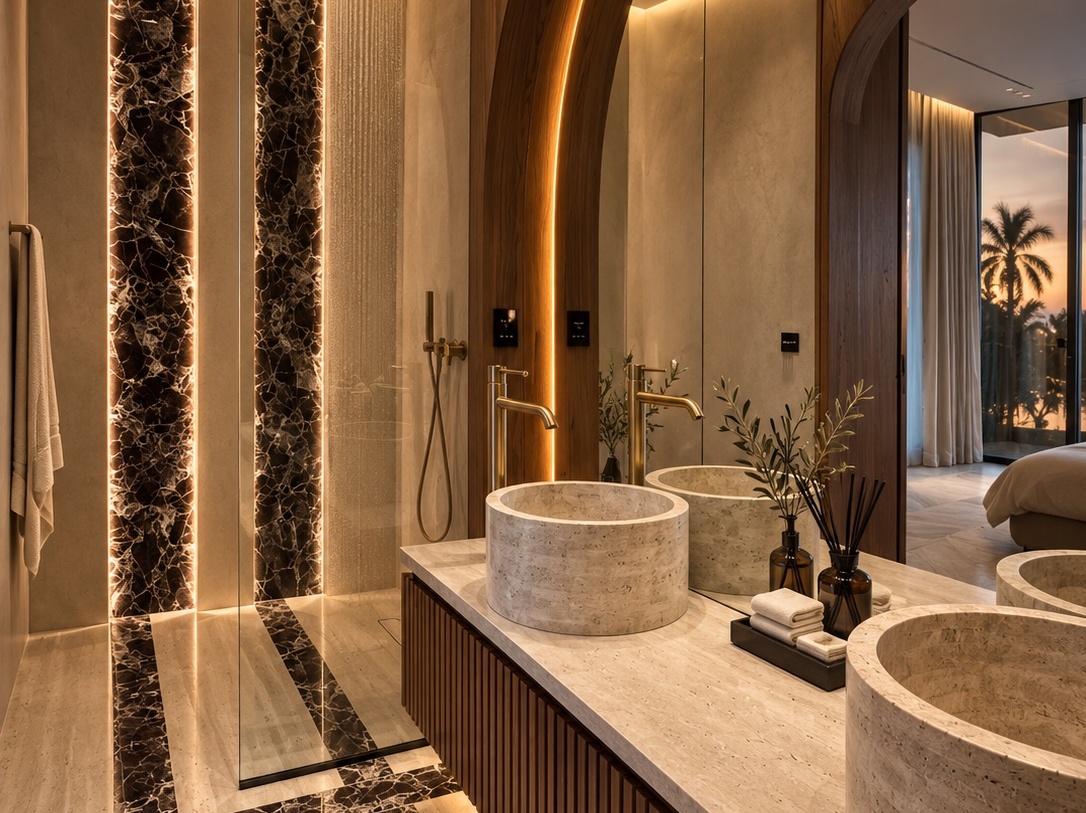 Luxury villa bathroom Dubai